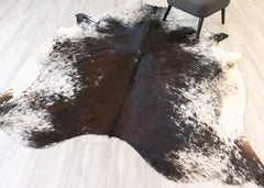 Salt Pepper Tri-Color Cowhide Rug (Size: 260 X 220 CM) CHR2136