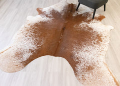 Salt Pepper Brown & White Cowhide Rug (Size: 250 X 210 CM) CHR2137