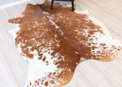 Salt Pepper Brown & White Cowhide Rug (Size: 220 X 170 CM) CHR2092