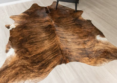 Dark Brindle Cowhide Rug (Size: 220 X 200 CM) CHR2505