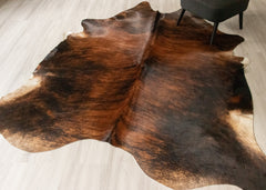 Dark Brindle Cowhide Rug (Size: 250 X 220 CM) CHR2508