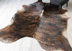 Dark Brindle Cowhide Rug (Size: 240 X 200 CM) CHR2476