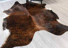Dark Brindle Cowhide Rug (Size: 240 X 200 CM) CHR2479