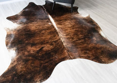 Dark Brindle Cowhide Rug (Size: 240 X 210 CM) CHR2471