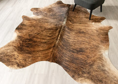 Dark Brindle Cowhide Rug (Size: 240 X 210 CM) CHR2493