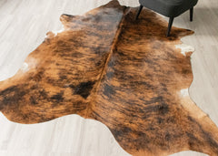 Dark Brindle Cowhide Rug (Size: 230 X 210 CM) CHR2495