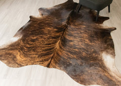 Dark Brindle Cowhide Rug (Size: 240 X 220 CM) CHR2499