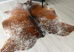 (Rare) Salt Pepper Tri-Color Cowhide Rug (Size: 220 X 200 CM) CHR2602