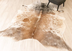 Salt Pepper Tri-Color Cowhide Rug (Size: 250 X 210 CM) CHR2237