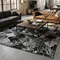 Mosaic Salt & Pepper Cowhide Patchwork Rug Series 2
