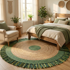 Green Handmade Jute Round Rug