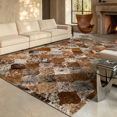 Mosaic Salt & Pepper Cowhide Patchwork Rug Series 1
