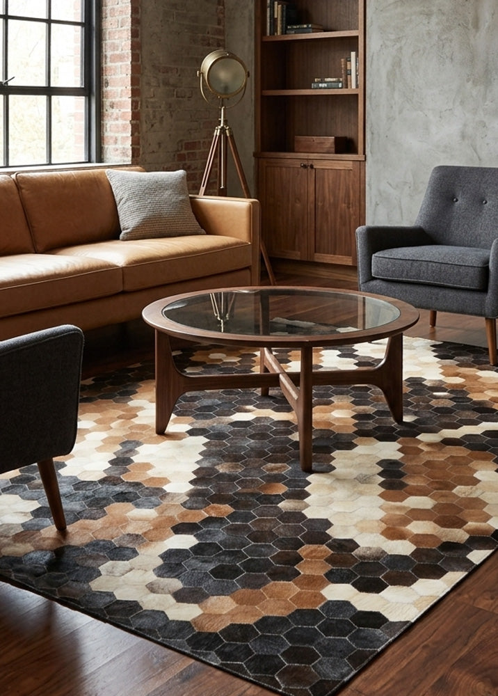 cowhide patchwork rug Australia