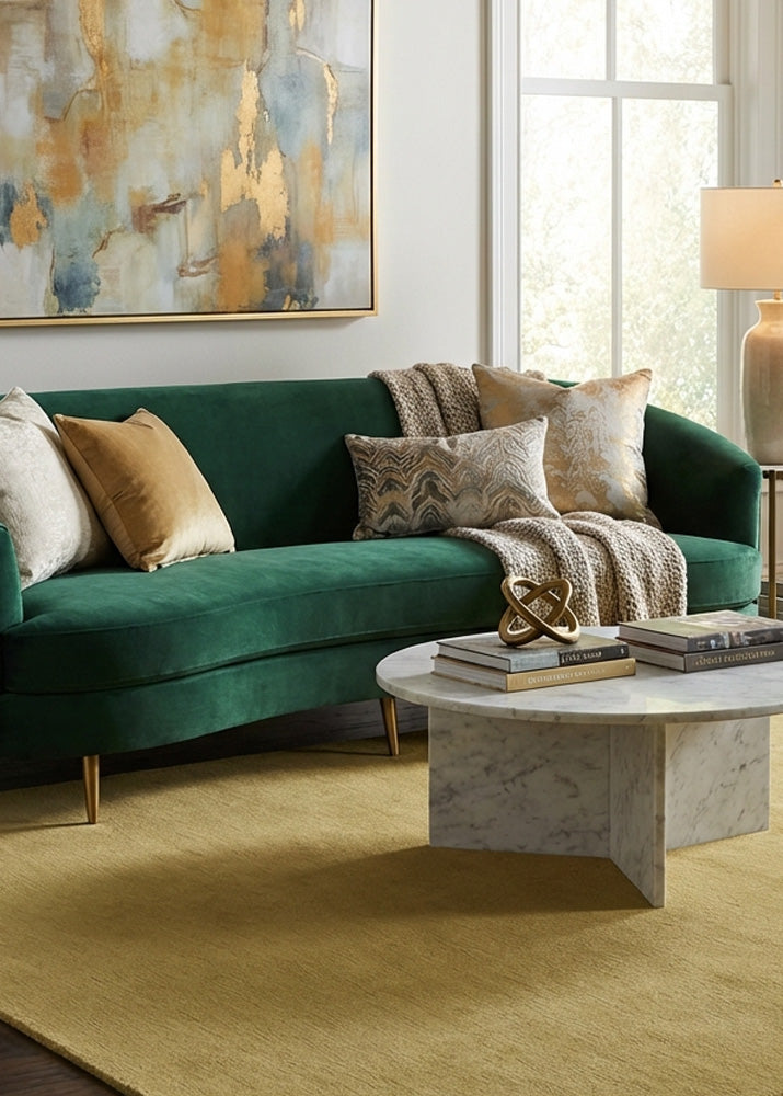 Khaki wool rug in modern living room
