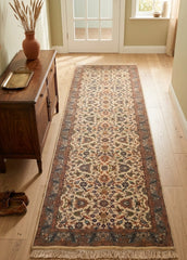 Oriental Agra Hand-Knotted Wool Hallway Indian Runner Rug 85 x 250 CM
