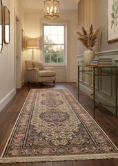 Oriental Agra Hand-Knotted Wool Hallway Indian Runner Rug – 84 x 340 CM