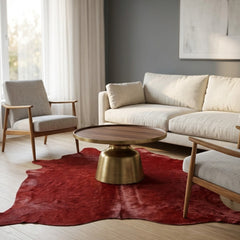 Dyed Red Garnet Cowhide Rug