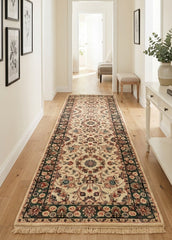 Authentic Wool Hand-Knotted Floral Hallway Runner Rug – 76 x 260 CM