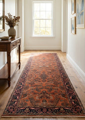 Oriental Agra Hand-Knotted Wool Hallway Indian Runner Rug - 75 x 270 CM