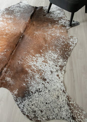 (Rare) Salt Pepper Tri-Color Cowhide Rug (Size: 210 X 210 CM) CHR2616