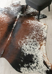 (Rare) Salt Pepper Tri-Color Cowhide Rug (Size: 220 X 210 CM) CHR2624