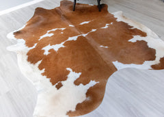 Brown And White Cowhide Rug (Size: 250 X 210 CM) CHR1858