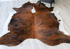 Medium White Spine Belly Brindle Cowhide Rug (Size: 230 X 200 CM) CHR1869