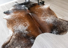 Salt Pepper Tri-Color Cowhide Rug (Size: 260 X 210 CM) CHR1849