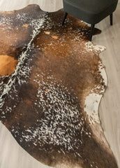 Salt Pepper Tri-Color Cowhide Rug (Size: 220 X 210 CM) CHR1852