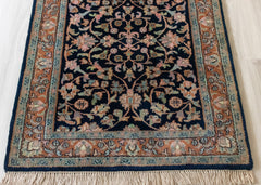 Oriental Agra Hand-Knotted Wool Hallway Runner Rug – 87 x 240 cm