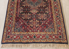 Oriental Agra Hand-Knotted Wool Floral Hallway Runner Rug – 94 x 160 CM