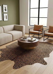 Designer Leopard Printed Cowhide Rug (Size: 220 x 180 CM)