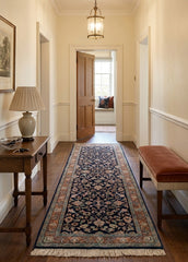 Oriental Agra Hand-Knotted Wool Hallway Runner Rug – 87 x 240 cm