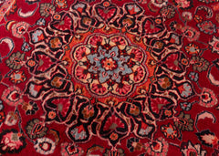 Vintage Mashad Hand-Knotted Wool Persian Rug (Size: 210 X 280 CM)
