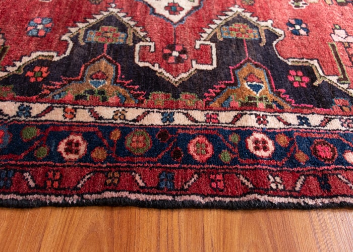 Vintage Hamadan Hand-Knotted Persian Wool Runner Rug