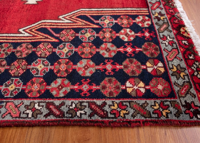 Vintage Mazleghan Hand-Knotted Persian Wool Rug