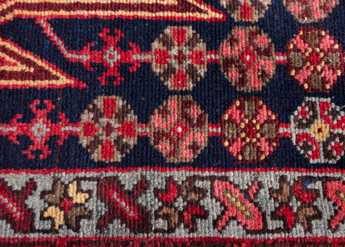 Vintage Mazleghan Hand-Knotted Persian Wool Rug