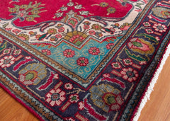 (Pair) Vintage Tabriz Hand-Knotted Wool Persian Rug