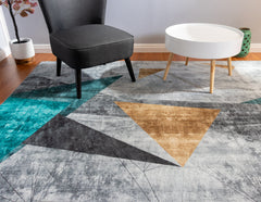 Multi-Colour Geometrical Style Area Rug