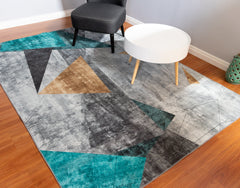 Multi-Colour Geometrical Style Area Rug