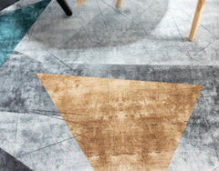 Multi-Colour Geometrical Style Area Rug