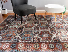 Geometrical Multi-Colour Vintage Area Rug