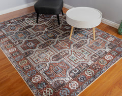 Geometrical Multi-Colour Vintage Area Rug