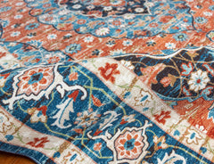 Red And Blue Vintage Area Rug