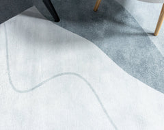 Abstract Style Grey Area Rug