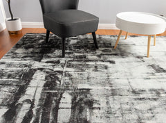 Abstract Style Grey Area Rug