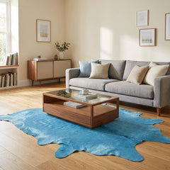 sea blue cowhide rug in australia