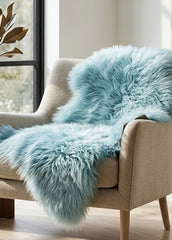 sea foam sheepskin rug