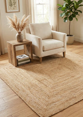 Square Natural Plain Handmade Jute Rug
