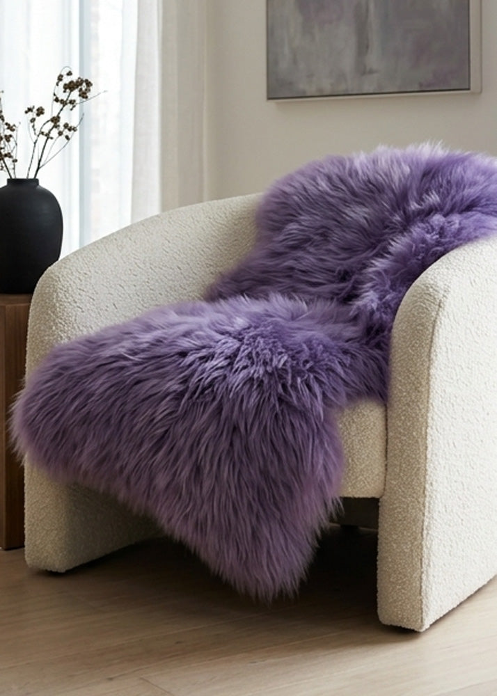 violet sheepskin rug